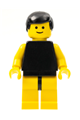 Plain Black Torso with Yellow Arms, Yellow Legs, Black Male Hair - pln040
