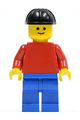Plain Red Torso with Red Arms, Blue Legs, Black Construction Helmet - pln042