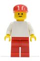 Plain White Torso with White Arms, Red Legs, Red Cap - pln054