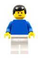 Plain Blue Torso with Blue Arms, White Legs, Black Male Hair - pln055