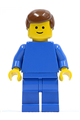 Plain Blue Torso with Blue Arms, Blue Legs, Brown Male Hair - pln061
