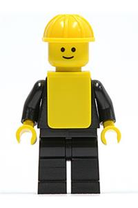 Plain Black Torso with Black Arms, Black Legs, Yellow Construction Helmet, Yellow Vest pln063