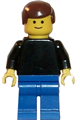 Plain Black Torso with Black Arms, Blue Legs, Brown Male Hair - pln068