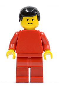 Plain Red Torso with Red Arms, Red Legs, Black Male Hair pln071