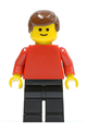 Plain Red Torso with Red Arms, Black Legs, Brown Male Hair - pln073
