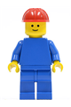 Plain Blue Torso with Blue Arms, Blue Legs, Red Construction Helmet - pln076