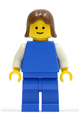Plain Blue Torso with White Arms, Blue Legs, Brown Female Hair - pln077