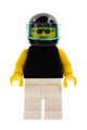 Plain Black Torso with Yellow Arms, White Legs, Sunglasses, Black Helmet, Trans-Light Blue Visor - pln080