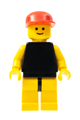 Plain Black Torso with Yellow Arms, Yellow Legs, Red Cap - pln082