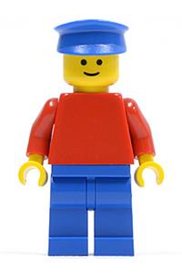 Plain Red Torso with Red Arms, Blue Legs, Blue Hat pln084