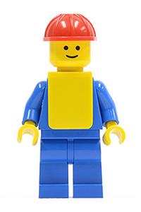 Plain Blue Torso with Blue Arms, Blue Legs, Red Construction Helmet, Yellow Vest pln085
