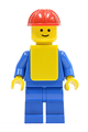 Plain Blue Torso with Blue Arms, Blue Legs, Red Construction Helmet, Yellow Vest - pln085
