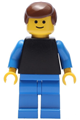 Plain Black Torso with Blue Arms, Blue Legs, Brown Male Hair - pln087