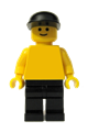 Plain Yellow Torso with Yellow Arms, Black Legs, Black Cap - pln094