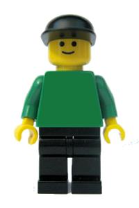 Plain Green Torso with Green Arms, Black Legs, Black Cap pln095