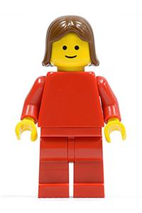 Plain Red Torso with Red Arms, Red Legs, Brown Female Hair pln098