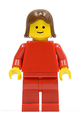 Plain Red Torso with Red Arms, Red Legs, Brown Female Hair - pln098