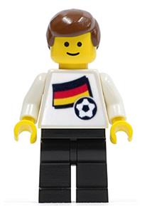 German Player Minifigure - German soccer player with German flag torso sticker on front and black number sticker on back - pln102s01