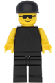 Plain Black Torso with Yellow Arms, Black Legs, Sunglasses, Black Cap - pln104