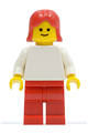 Plain White Torso with White Arms, Red Legs, Red Female Hair - pln115