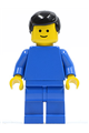 Plain Blue Torso with Blue Arms, Blue Legs, Black Male Hair - pln141