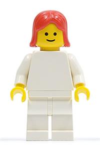Plain White Torso with White Arms, White Legs, Red Female Hair pln143