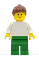 Plain White Torso with White Arms, Green Legs, Reddish Brown Ponytail Hair - pln147