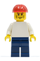 Minifigure with a plain white torso featuring the Vestas logo - pln156s