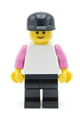 Plain White Torso with Dark Pink Arms, Black Legs, Black Cap - pln165