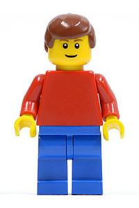 Plain Red Torso with Red Arms, Blue Legs, Reddish Brown Male Hair, Brown Eyebrows, Thin Grin pln168