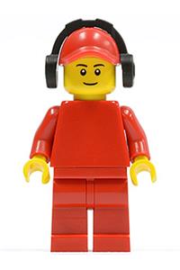 Plain Red Torso with Red Arms, Red Legs, Red Cap with Hole, Headphones pln177