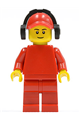 Plain Red Torso with Red Arms, Red Legs, Red Cap with Hole, Headphones - pln177