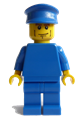 Plain Blue Torso with Blue Arms, Blue Legs, Blue Hat with Pilot Torso Sticker - pln178s