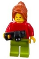 Plain Red Torso with Red Arms, Lime Legs, Dark Orange Female Ponytail Long - pln187
