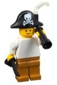 Male with plain White Torso - Minifigure with a plain white torso, white arms, tan tousled hair, and pearl gold legs - pln189