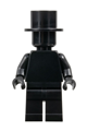 Plain magician with a black torso, black legs, black head, and a black top hat - pln201