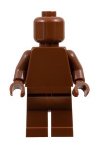 Plain Reddish Brown Torso - Minifig with a plain reddish brown torso, reddish brown legs, and a reddish brown monochrome head - pln202