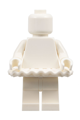 Ballerina with white head, torso, legs, and a white monochrome tutu - pln203