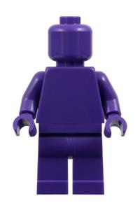 Plain Dark Purple Torso Minifigure - Minifigure with a plain dark purple torso, dark purple legs, and a dark purple head - pln204