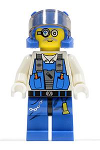 Brains Power Miner Minifigure - Power Miner Brains with visor - pm019