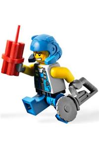 Rex Power Miner Minifigure - Power Miner Rex with goggles - pm022