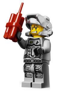 Rex Power Miner Minifigure - Power Miner Rex with gray outfit - pm024
