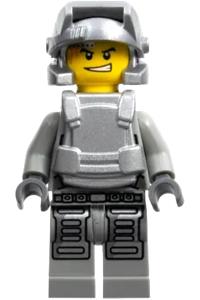 Power Miner Engineer Minifigure - Power Miner Engineer in a gray outfit with armor - pm026