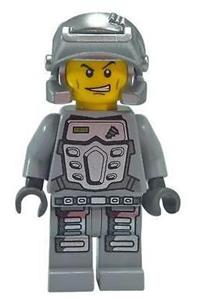 Doc Power Miner Minifigure - Power Miner Doc with gray outfit - pm030