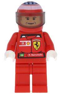Rubens Barrichello Minifigure - F1 driver F. Barrichello minifigure with printed helmet and torso stickers - rac023as