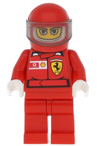 F1 Ferrari Driver with Helmet and Balaclava - with Torso Stickers rac024as