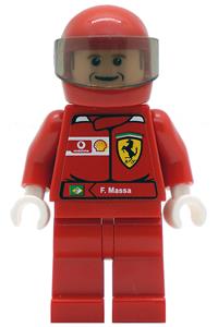 F1 Ferrari - F. Massa with Helmet Red Plain - with Torso Stickers rac027s