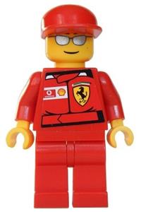 F1 Ferrari Engineer Minifigure - LEGO minifigure of a Ferrari engineer featuring torso stickers - rac030s