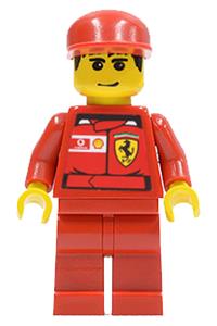 F1 Ferrari Record Keeper Minifigure - F1 Ferrari Record Keeper with Shell Torso Stickers - rac031bs