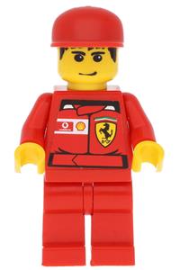 F1 Ferrari Record Keeper Minifigure - LEGO minifigure dressed as an F1 Ferrari record keeper with Vodafone Shell torso stickers - rac031s
